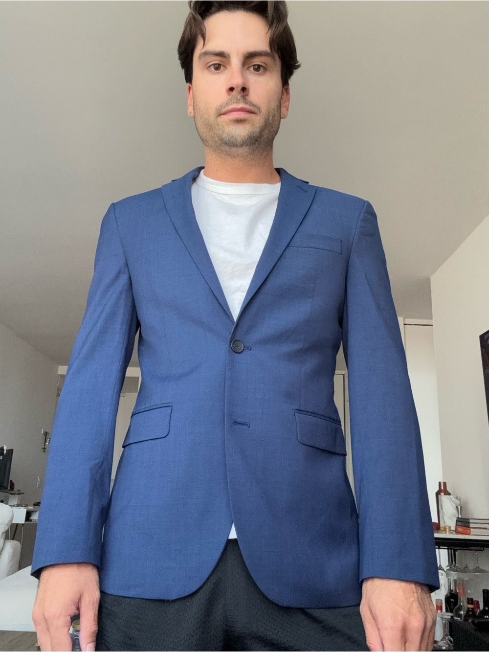 Men's Kenneth Cole Blue Single-Breasted Blazer - Classic Tailored Style